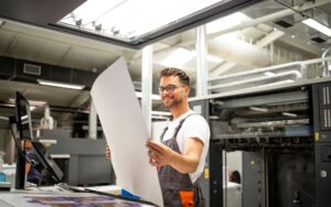 Rollbrett in der Druckerei